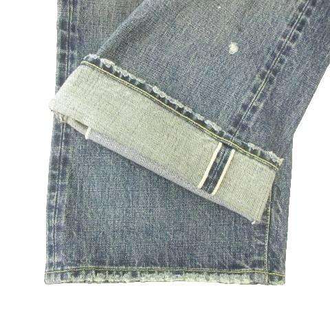 サプール SAPEur デニムパンツ ジーンズ ドロスト ダメージ加工 XL 青