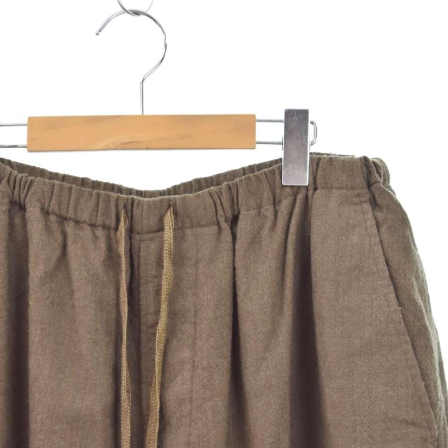 コモリ COMOLI 23AW KHAKI縮絨ウール 6Pパンツ イージーパンツ 3 茶