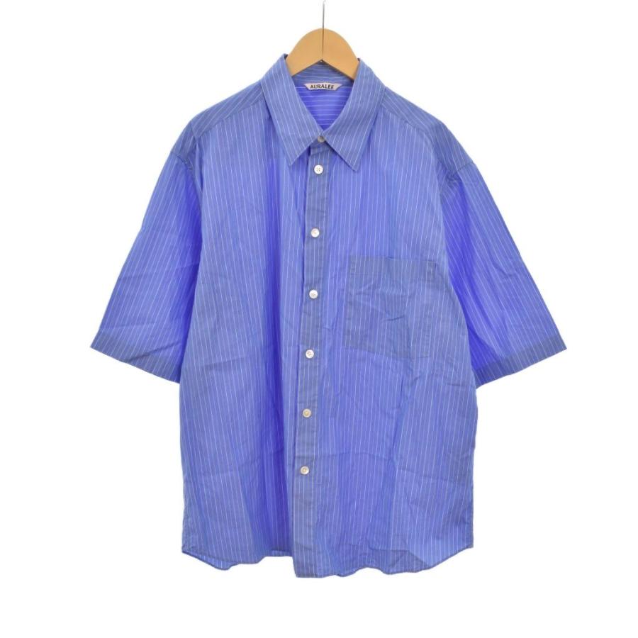オーラリー AURALEE 25SS SUVIN HIGH COUNT CLOTH STRIPE HALF SLEEVED