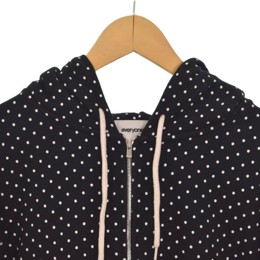 エブリワン everyone 26SS back logo dot zip up hoodie バックロゴ ドット ジップアップ フーディー パーカー XL ブラック EV25-CS50_3
