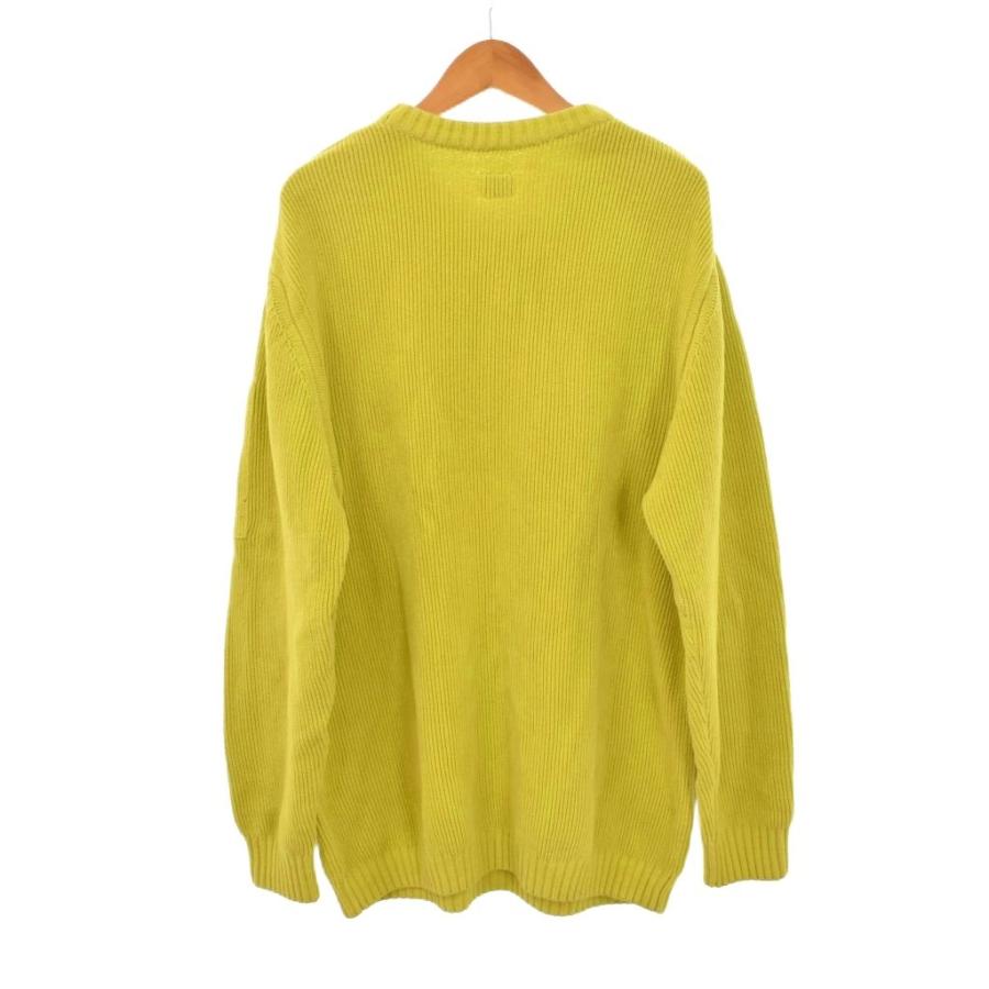 シーピーカンパニー C.P.COMPANY Chenille Cotton Lens Crewneck ニット セーター 長袖 M 黄緑 ライトグリーン 19CMKN017A-005558G_1