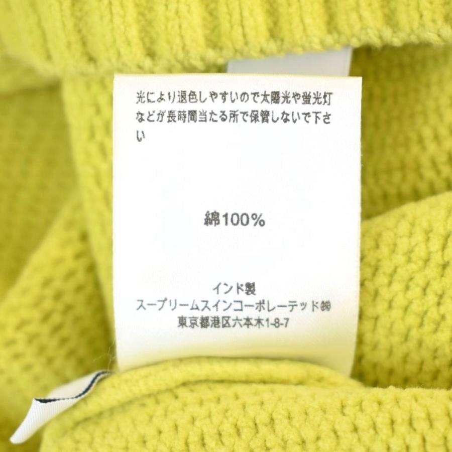 シーピーカンパニー C.P.COMPANY Chenille Cotton Lens Crewneck ニット セーター 長袖 M 黄緑 ライトグリーン 19CMKN017A-005558G_3