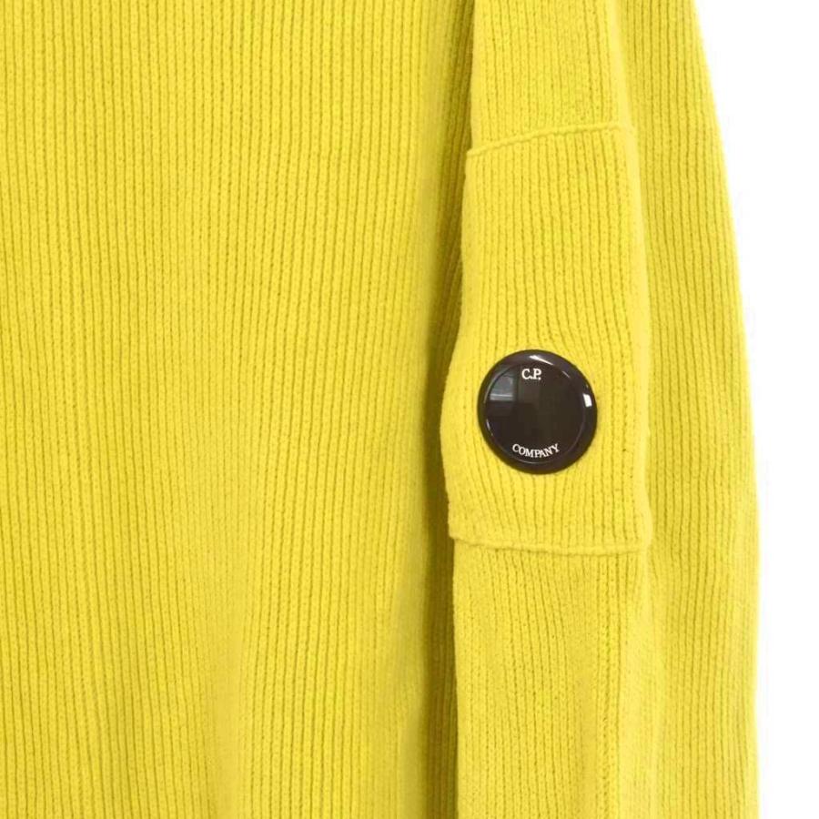 シーピーカンパニー C.P.COMPANY Chenille Cotton Lens Crewneck ニット セーター 長袖 M 黄緑 ライトグリーン 19CMKN017A-005558G_5