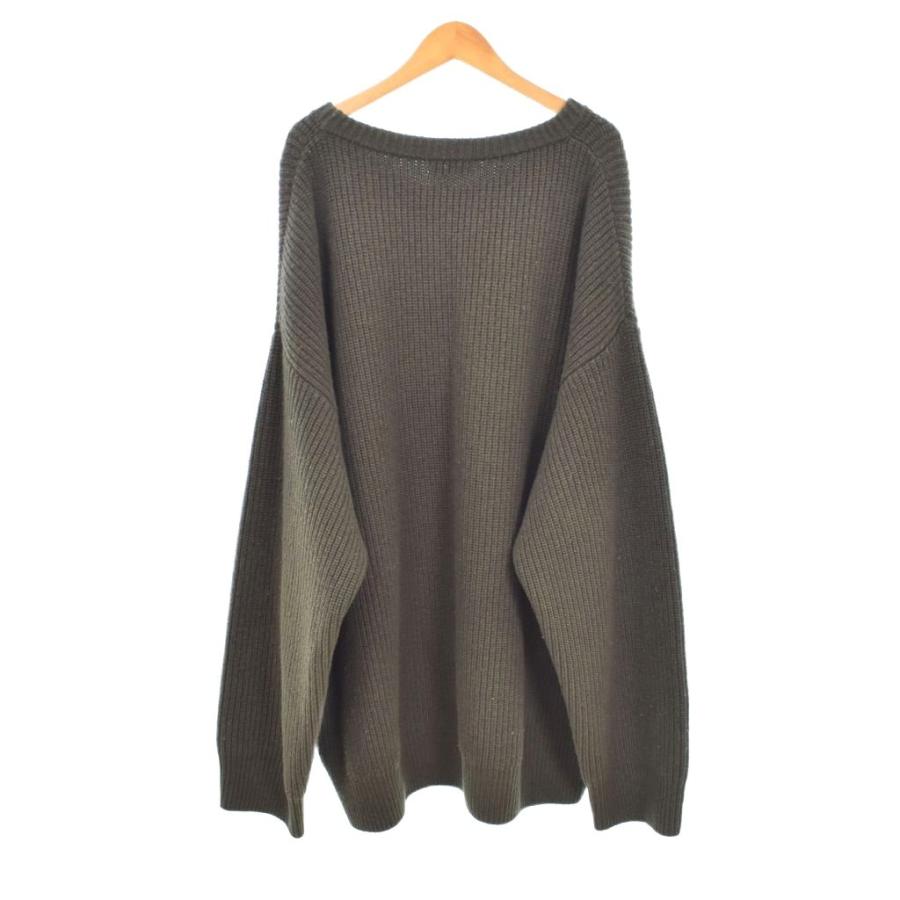 CELINE（セリーヌ） ニット セーター レオパード柄 ロゴ XL カーキ