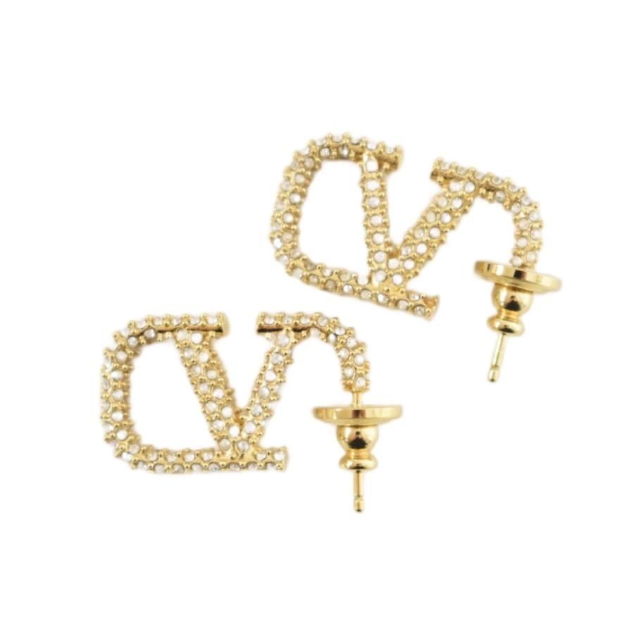 ヴァレンティノ ガラヴァーニ Vロゴ クリスタル ピアス ゴールド ヴァレンティノ ガラヴァーニ VALENTINO GARAVANI Vロゴ メタル