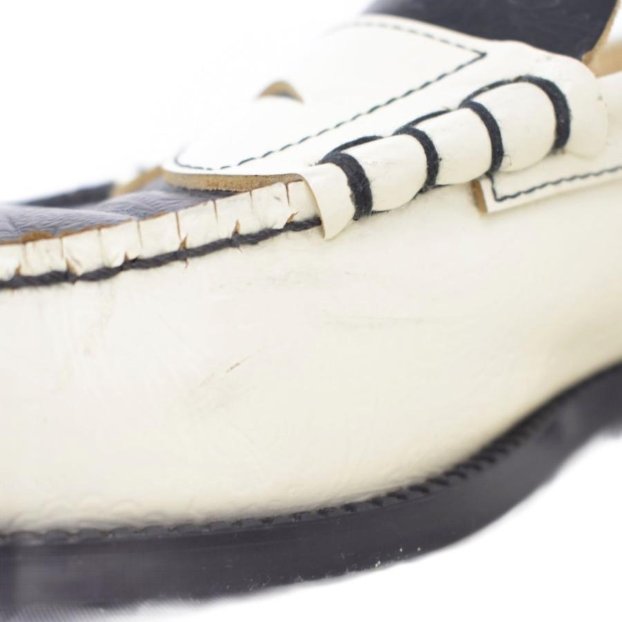ケンフォード Kenford ローファー ペイズリー バイカラー 27cm 白
