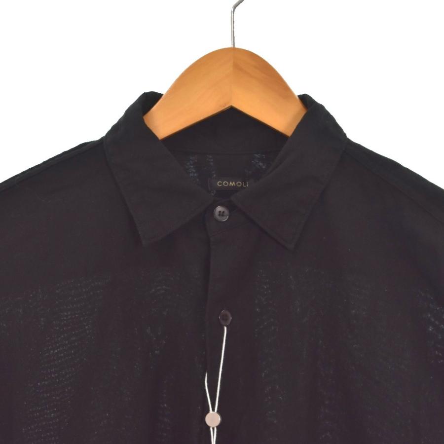 未使用品 コモリ COMOLI 25SS オックスシャツ 長袖 コットン 1 黒