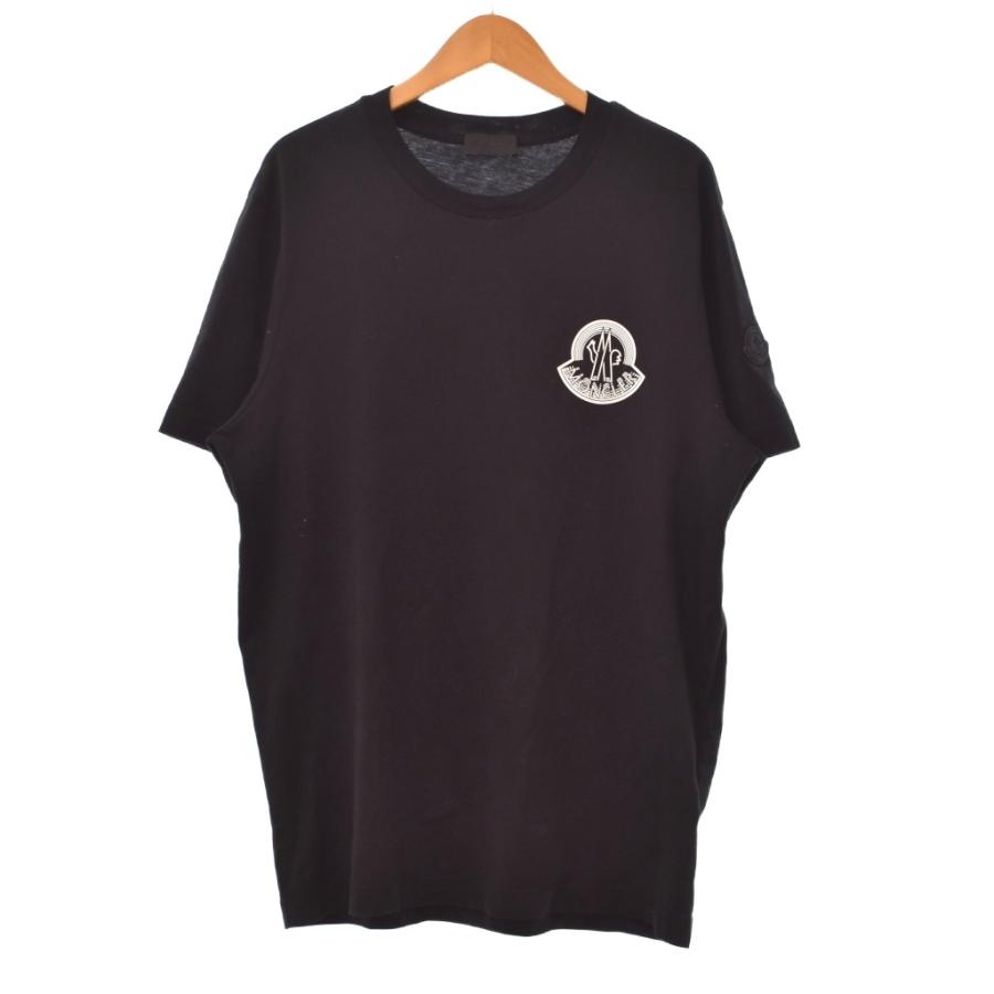 MONCLER Tシャツ ブラック ロゴプリント MONCLER（モンクレール） MONCLER Tシャツ 半袖 ロゴプリント ラバー