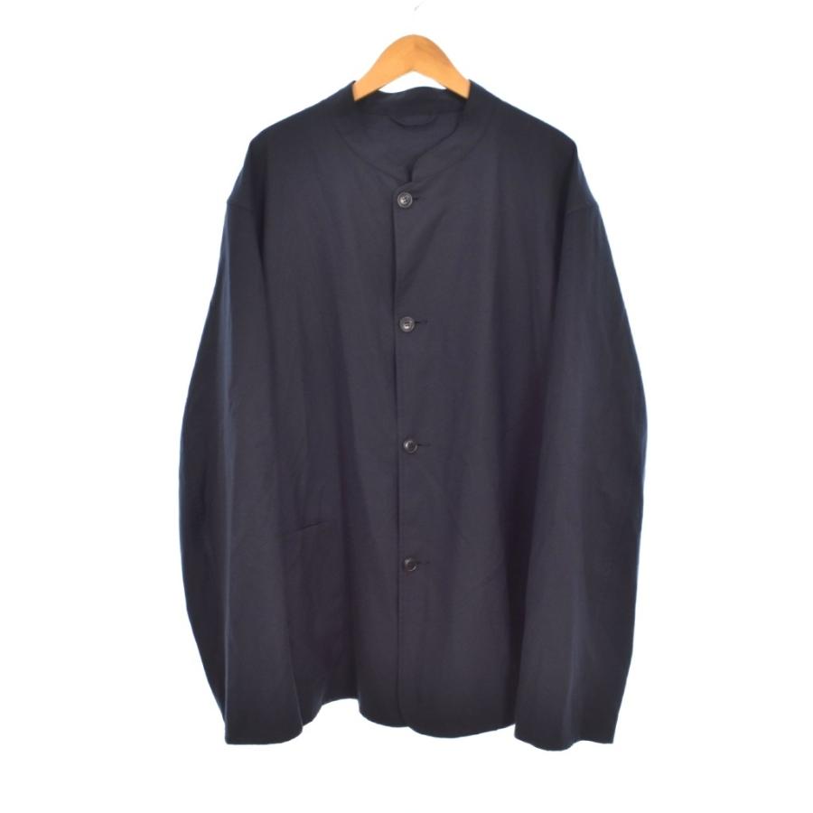 コモリ COMOLI 21AW ウールフラノスタンドカラージャケット 3 紺