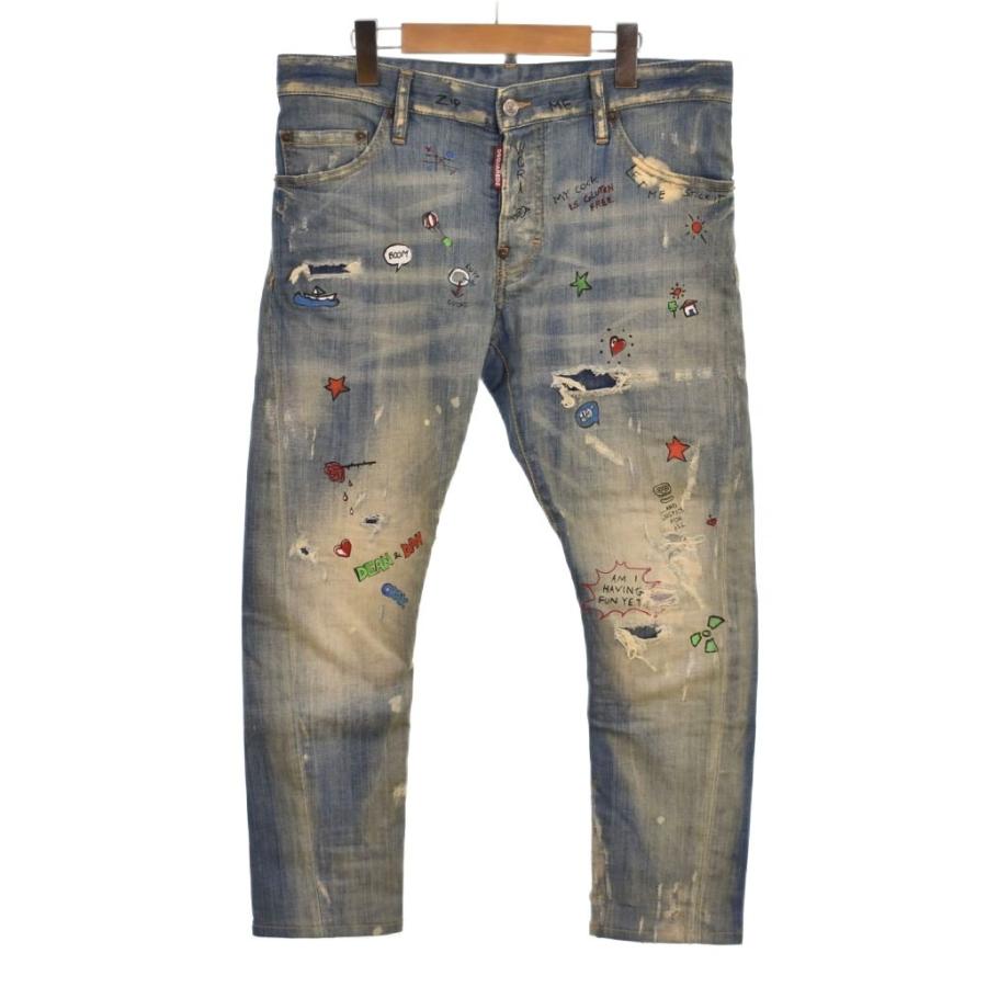 かて 様DSQUARED2 セクシーツイストデニム W50 ダメージ加工 ストレ DSQUARED2（ディースクエアード） DSQUARED2 18SS Sexy Twist Jean