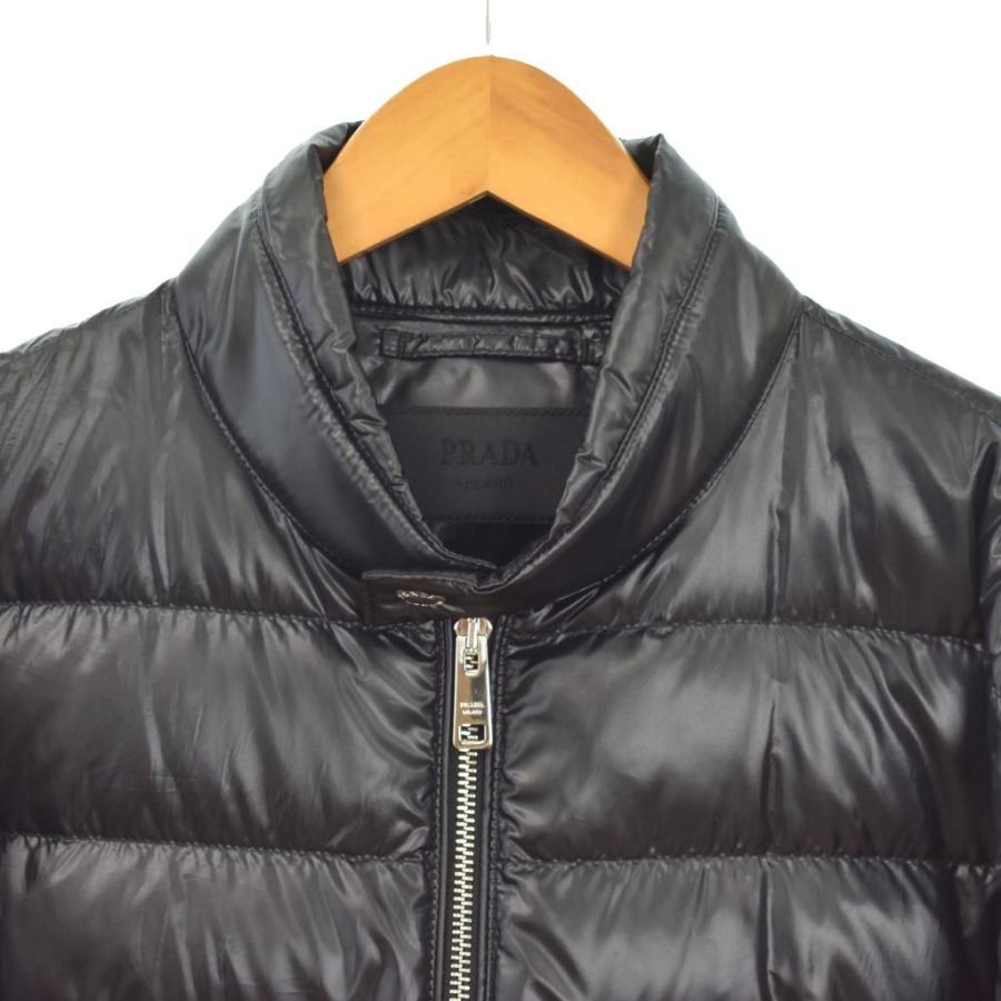 PRADA プラダ 三角ロゴプレート ダウンジャケット 黒 48 L PRADA（プラダ） ダウンジャケット トライアングルロゴ 三角プレート