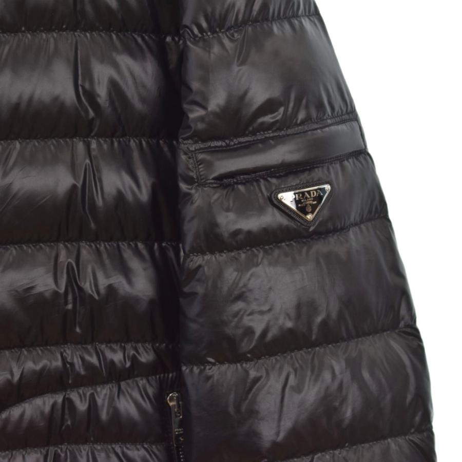 PRADA プラダ 三角ロゴプレート ダウンジャケット 黒 48 L PRADA（プラダ） ダウンジャケット トライアングルロゴ 三角プレート