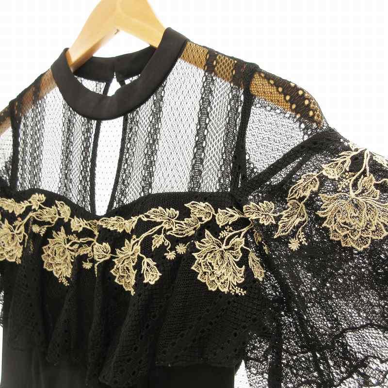 リリーブラウン Lily Brown フラワー刺繍ロンパース オールインワン 