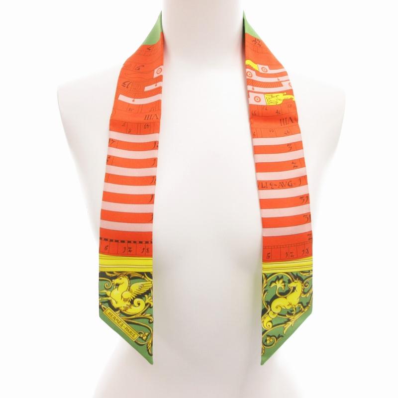 エルメス HERMES 美品 ツイリー スカーフ 太陽モチーフ シルク
