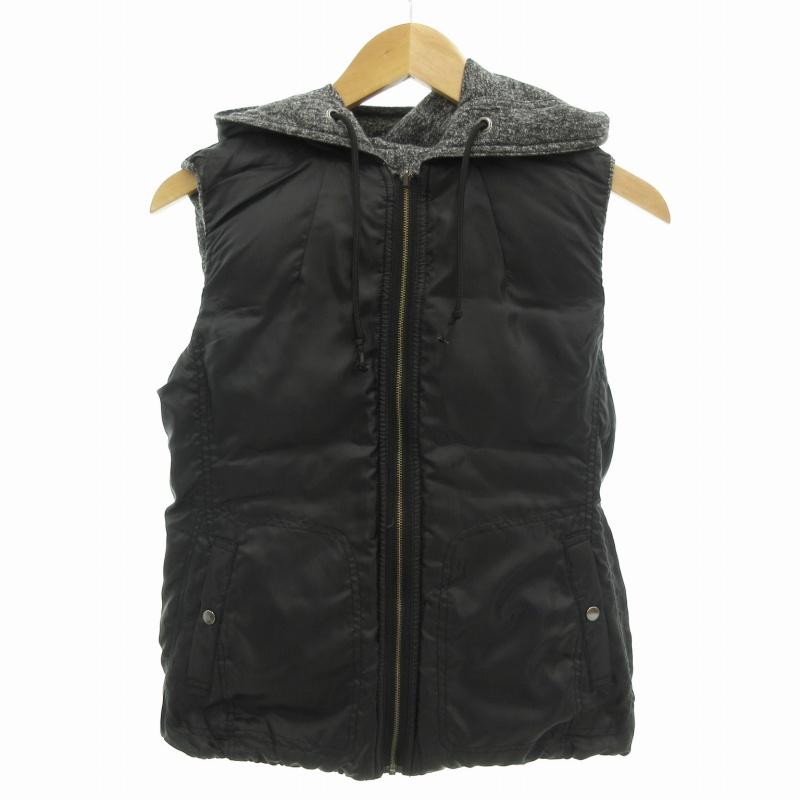 プラステ PLST リバーシブル ダウンベスト ジップアップ M グレー 黒