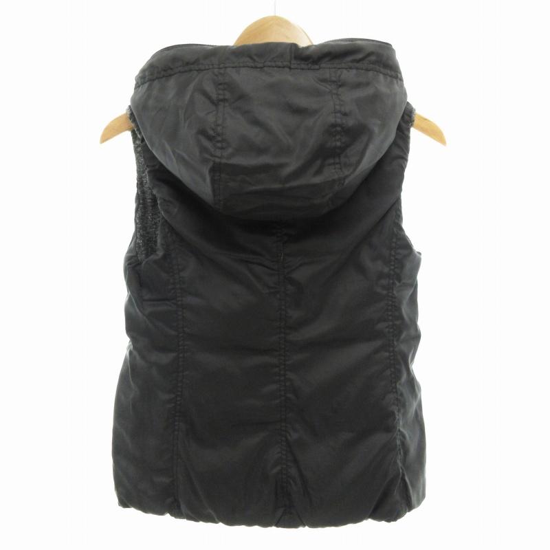 プラステ PLST リバーシブル ダウンベスト ジップアップ M グレー 黒