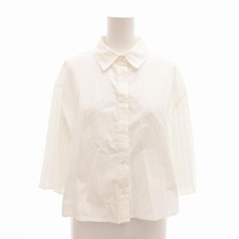 ZARA（ザラ） プリーツスリーブ ブラウス シャツ 袖切替 S 白 ホワイト 