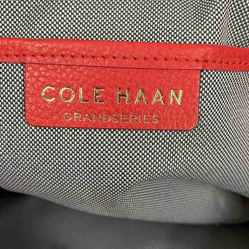 コールハーン COLE HAAN ロゴ ショルダーバッグ  レザー レッド COLE HAAN コールハーン ハンドバッグ レザー レッド系｜Yahoo!フリマ