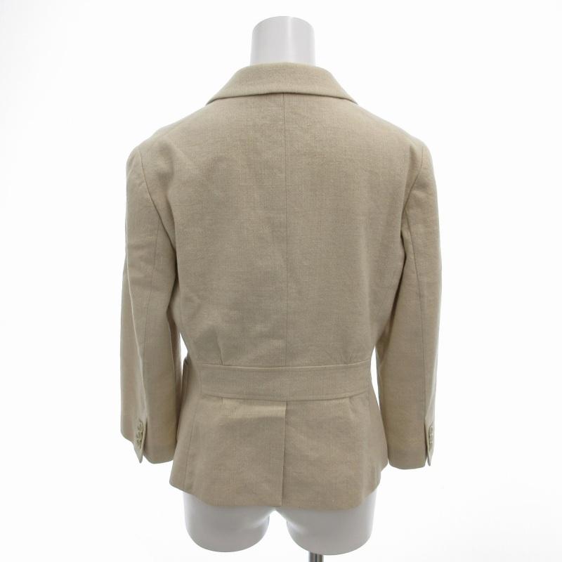 allureville☆リネンブレンド テーラード ダブルジャケット 麻混