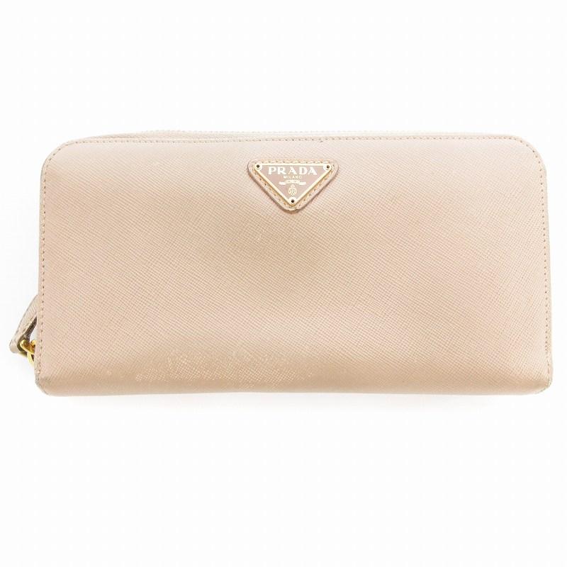 PRADA（プラダ） 長財布 本革 レザー ラウンドファスナー ピンク 