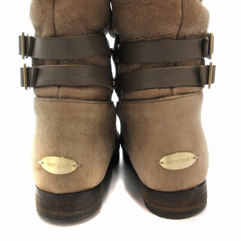 ジミーチュウ JIMMY CHOO ムートンブーツ ベルテッド ゴールドカラー