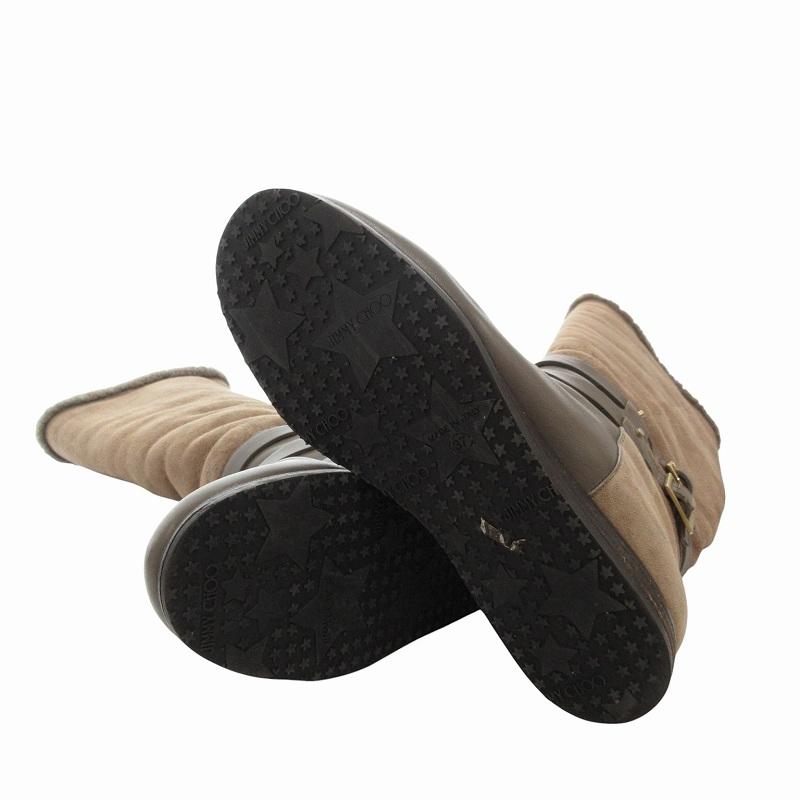 ジミーチュウ JIMMY CHOO ムートンブーツ ベルテッド ゴールド