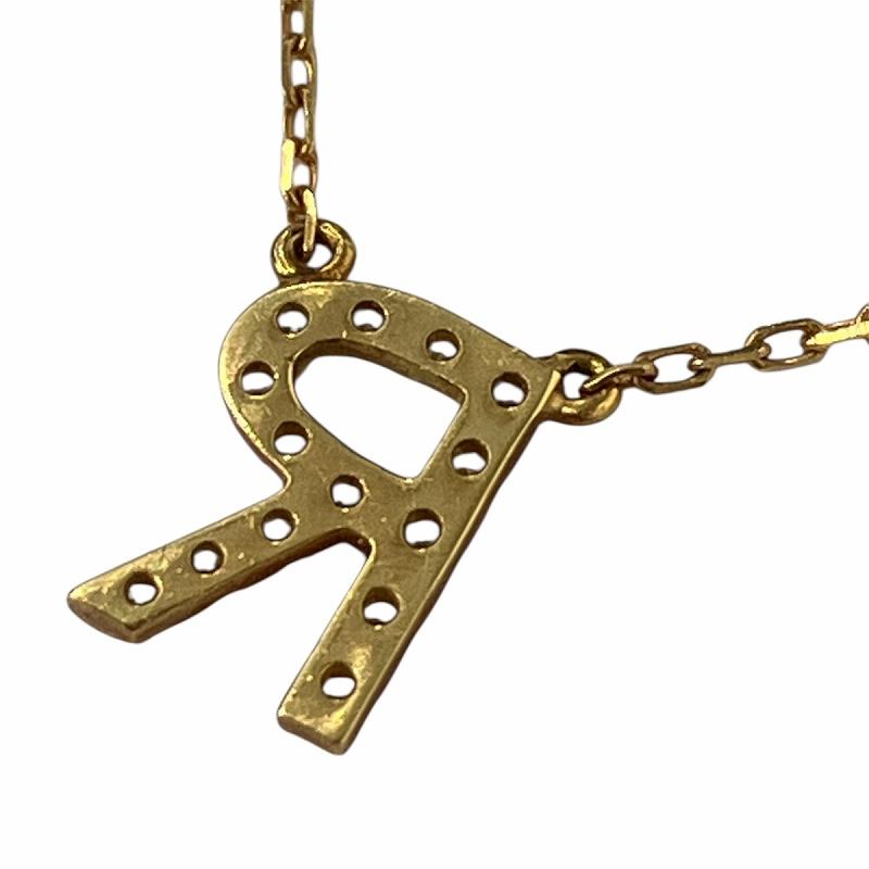 アーカー AHKAH K18 イニシャル ネックレス ペンダント ダイヤ0.06ct 