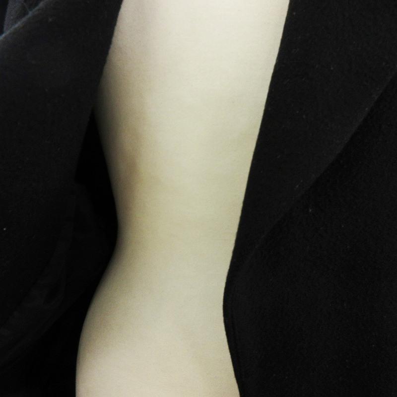 【中古】マメクロゴウチ ウールコート ショート丈 無地 ビックシルエット 黒 ブラック 1 ■GY45 レディース マメクロゴウチ Mame Kurogouchi ウールコート ショート丈 無地 ビック