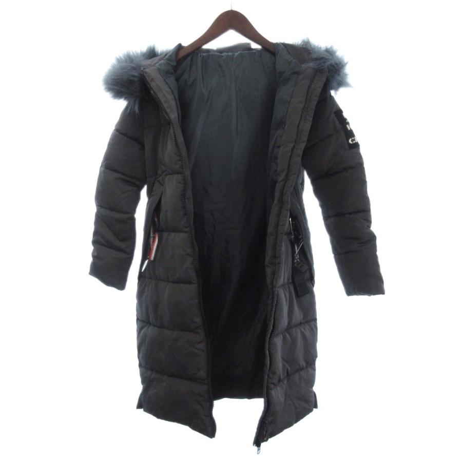 M.S.K.Z.X 美品 中綿 コート ジップアップ フェイクファー フード付き