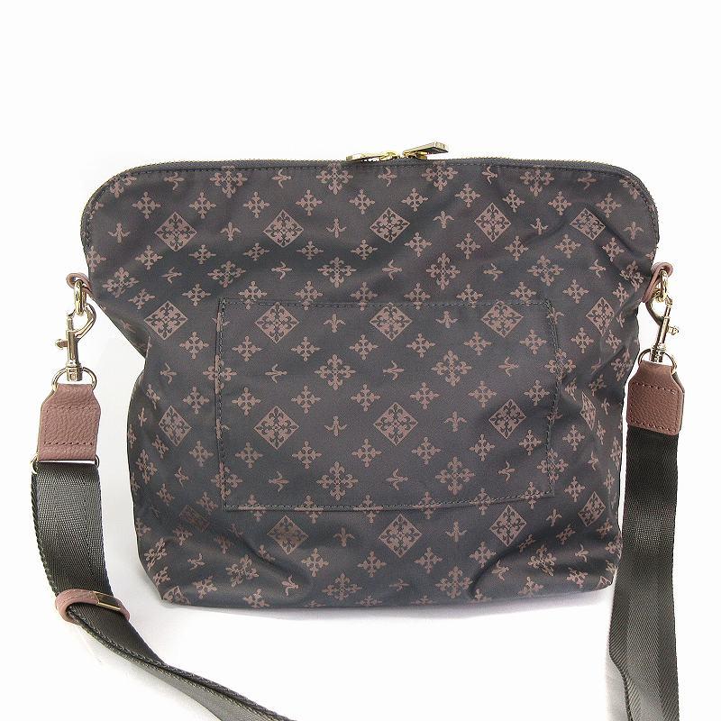 russet ラシット　ショルダーバッグ ラシット RUSSET 美品 ショルダーバッグ 斜めがけ 総柄 グレー ピンク