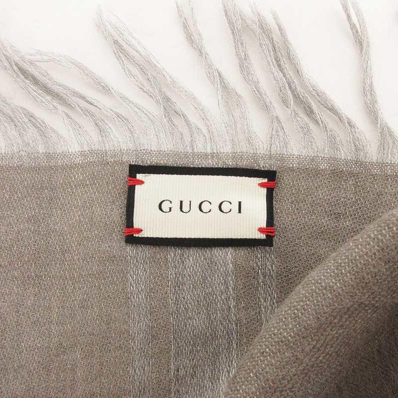 GUCCI（グッチ） ストール スカーフ 大判 フリンジ GG柄 508027 シルク