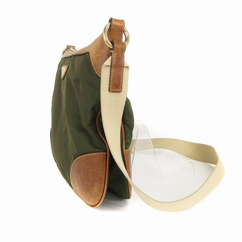 PRADA（プラダ） ショルダーバッグ 斜めがけ ナイロン レザー 三角