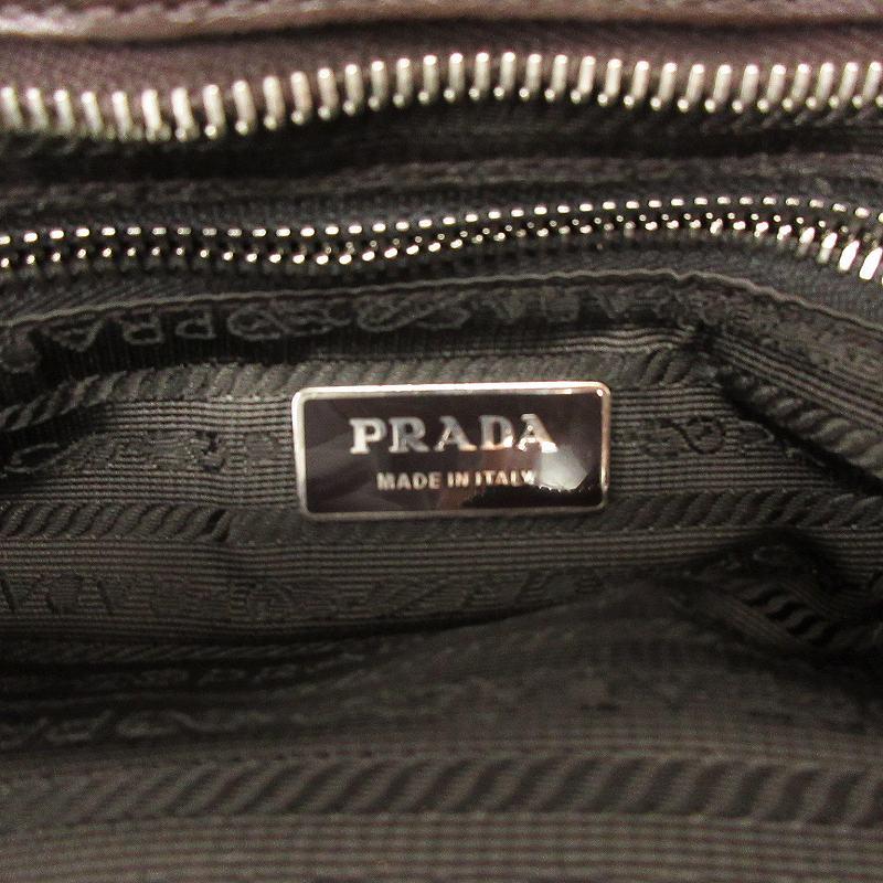 PRADA プラダ ハンドバッグ ビジネス ブラウン 三角プレート ロゴ PRADA プラダ 三角ロゴプレート ハンドバッグ ショルダーバッグ