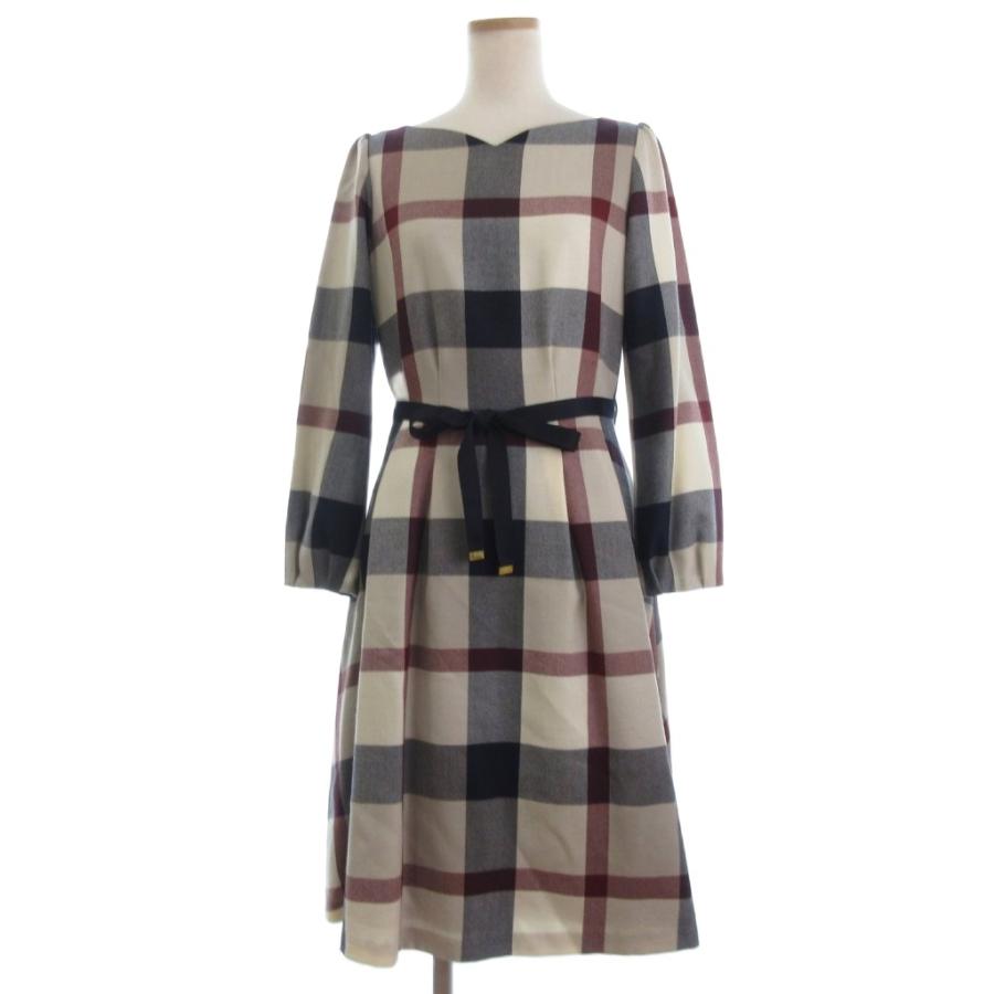 【超美品】BLUELABELCRESTBRIDGE 膝丈ワンピース 38 美品 BLUE LABEL CRESTBRIDGE 膝丈ワンピース 38 【公式通販】