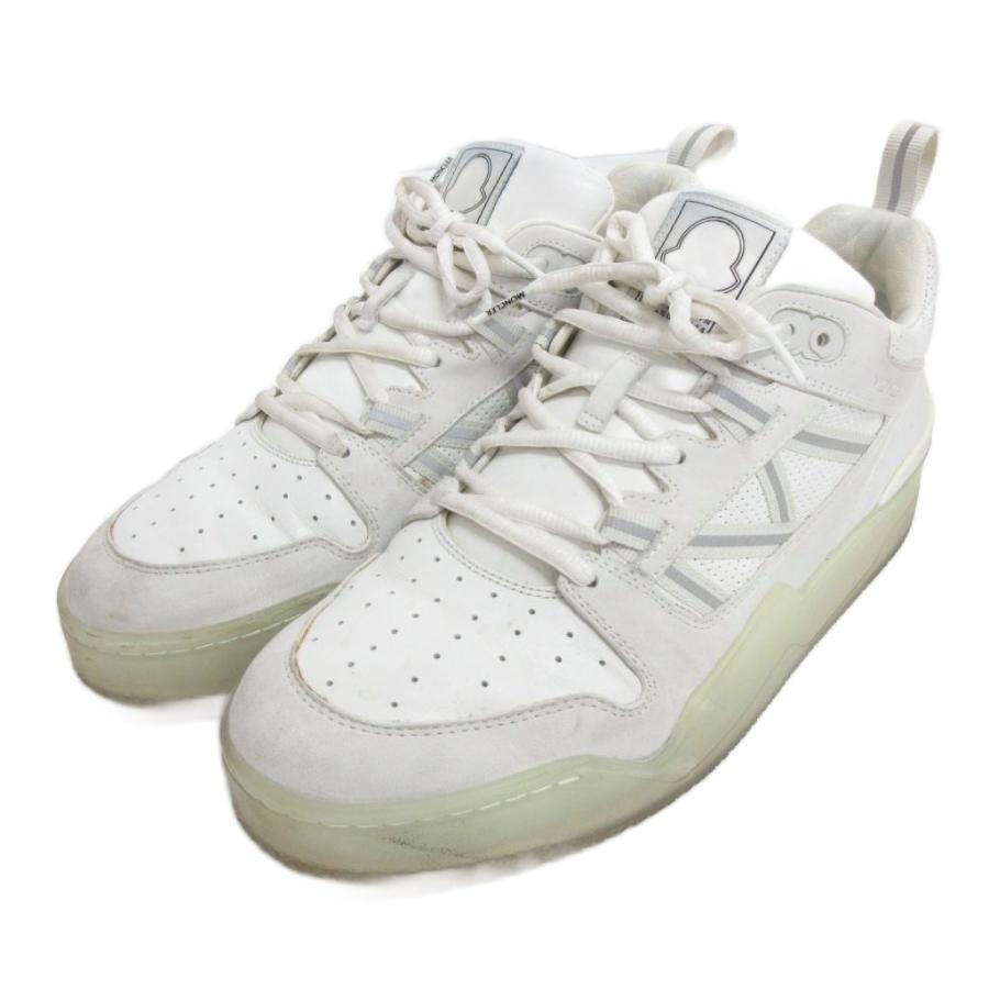 【中古】モンクレール MONCLER PIVOT LOW レースアップ スニーカー シューズ レザー 4M001 44 白 ホワイト メンズ MONCLER（モンクレール） MONCLER PIVOT LOW レースアップ スニーカー