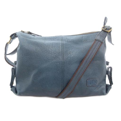 美品　イビサ　ショルダーバッグ　本革レザー　日本製　上質 イビサ IBIZA ショルダーバッグ クロスボディ レザー 本革 青 ブルー