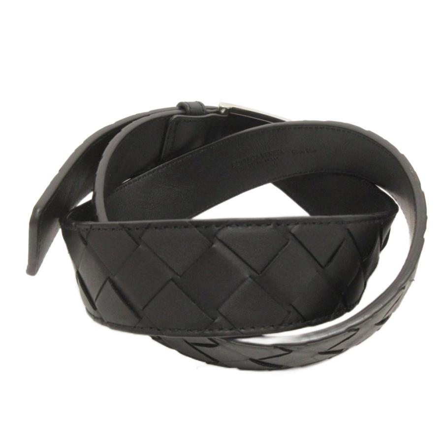 BOTTEGA VENETA ブラック編み込みレザーベルト BOTTEGA VENETA ブラック編み込みレザーベルト