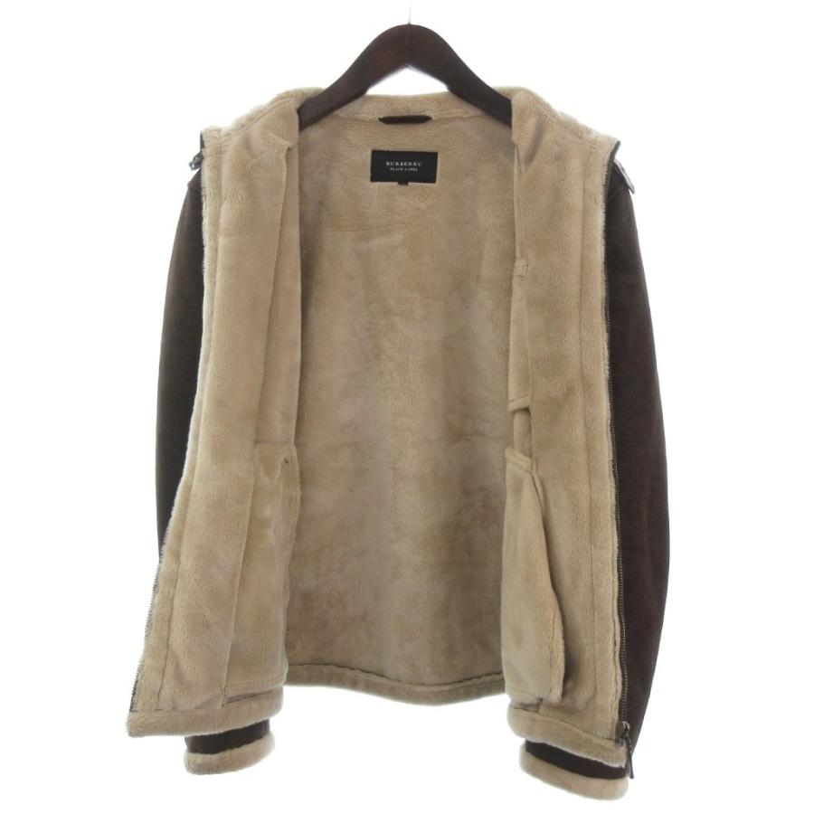 【中古】バーバリーブラックレーベル ジャケット ブルゾン スタンドカラー 長袖 ボア エコスエード 合成皮革 M 茶 BURBERRY BLACK LABEL（バーバリーブラックレーベル） ジャケット