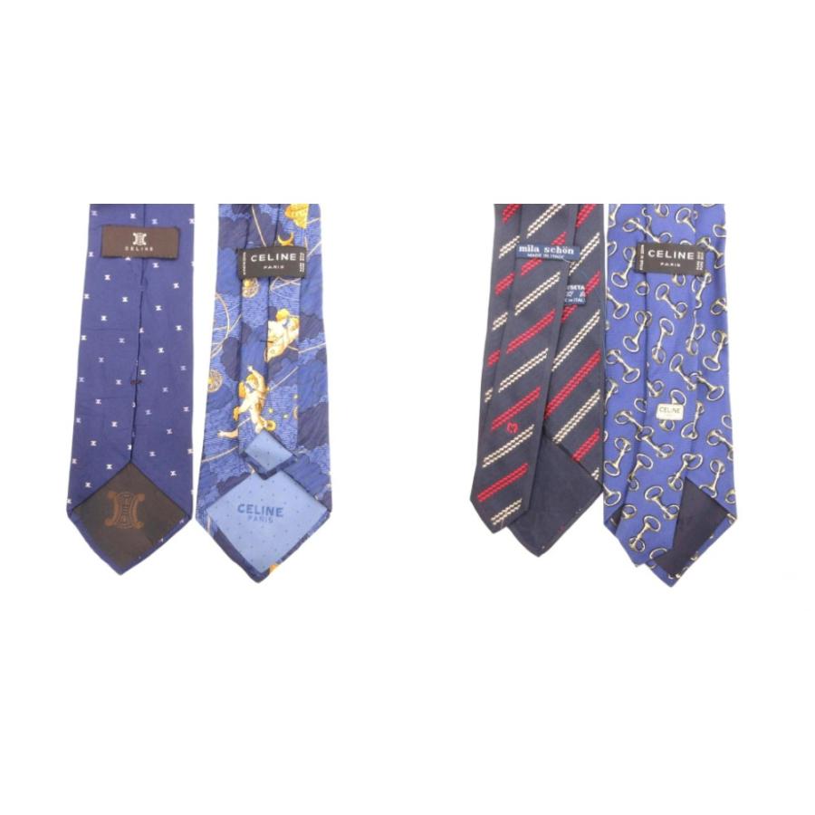 【中古】セリーヌ CELINE ロエベ グッチ など ブランド ネクタイ 25点セット まとめ 絹 シルク 総柄 マルチカラー CELINE（セリーヌ） ロエベ グッチ など ブランド ネクタイ 25点セット