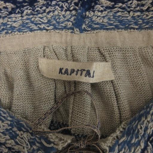 キャピタル kapital ポンチョ カーディガン ニット 総柄 ベージュ