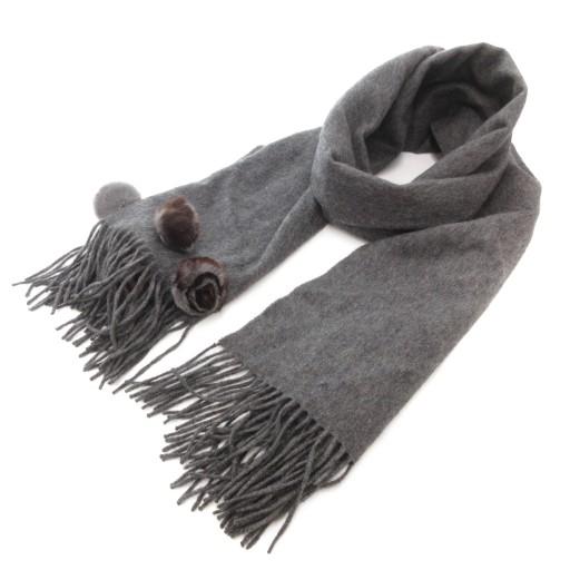 ❣️新品❣️ウールマフラー グレー系 フリンジ付き** 渡辺雪三郎 ユキサブロウワタナベ YUKISABURO WATANABE マフラー
