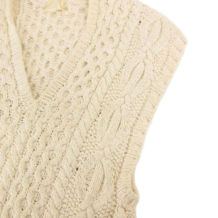 【中古】ジュンミカミ JUN MIKAMI ベスト ジレ コットンニット ケーブル編み アイボリー /AE レディース ジュンミカミ JUN MIKAMI ベスト ジレ コットンニット ケーブル編み