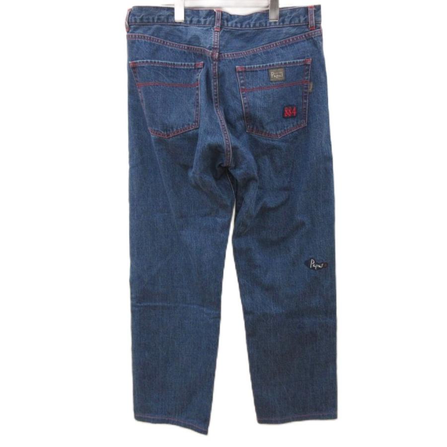 パパス Papas デニムパンツ ジーンズ ワッペン ジップフライ コットン
