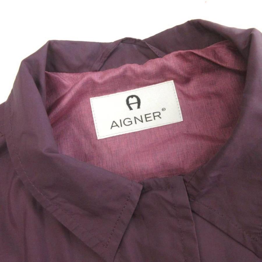 アイグナー AIGNER 美品 ナイロンスプリングコート シルク 薄手