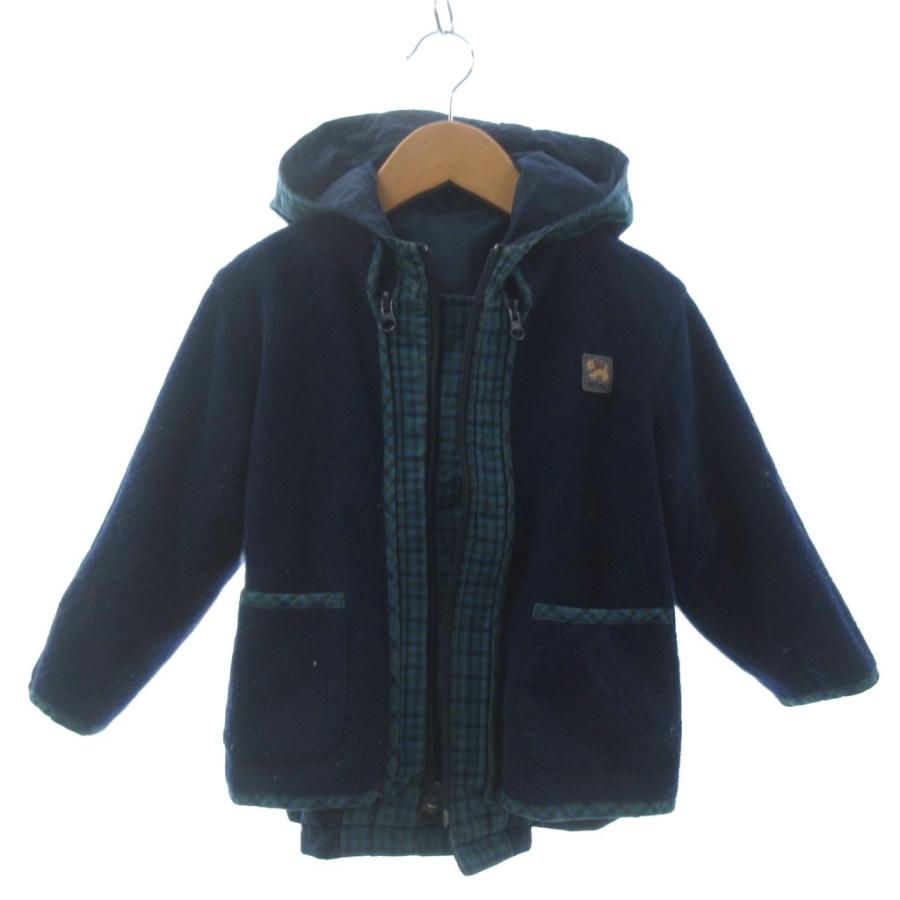 ファミリア Familiar リバーシブルジャケット コート 長袖 フード 紺