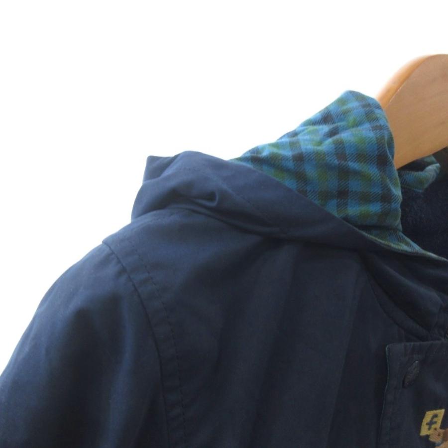 ファミリア Familiar リバーシブルジャケット コート 長袖 フード 紺