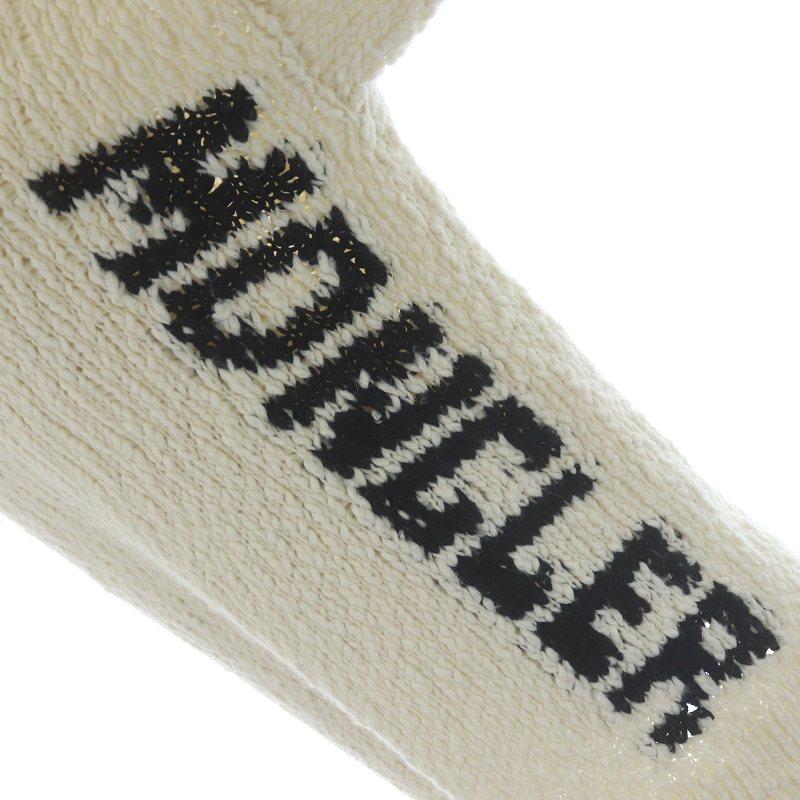 モンクレール MONCLER 21AW logo-intarsia knitted jumper ニット ロゴ ウール混 アルパカ混 M アイボリー 黒 ブラック G20939F00008M1280｜vectorpremium｜06