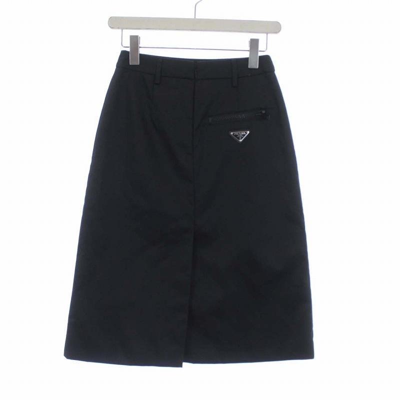 プラダ PRADA 2019年製 三角プレート タイトスカート ひざ丈 