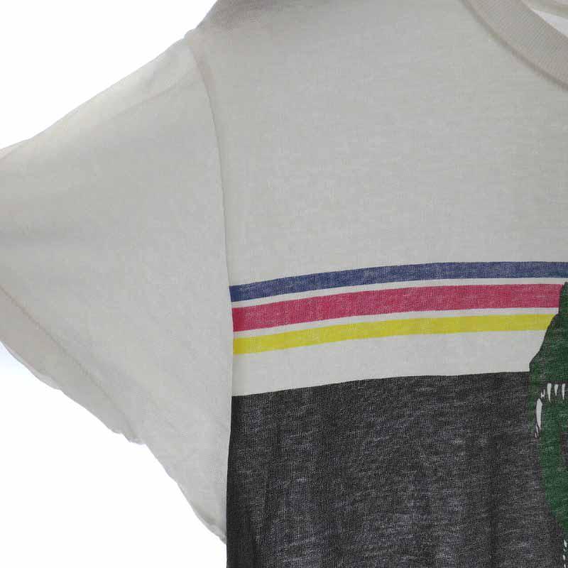 サンローラン パリ SAINT LAURENT PARIS 17SS T-Rex Graphic Cotton T Tシャツ カットソー コットン 恐竜 プリント 半袖 XS 白 ホワイト 45｜vectorpremium｜05
