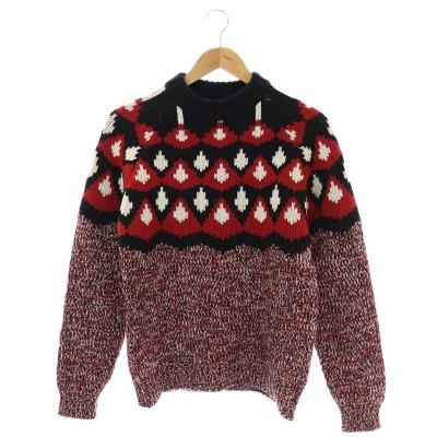 プラダ PRADA アーガイルニット セーター プルオーバー 長袖 クルー  